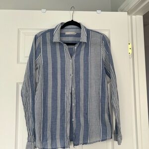 Minimum Blue and White Striped Casual Shirt XS